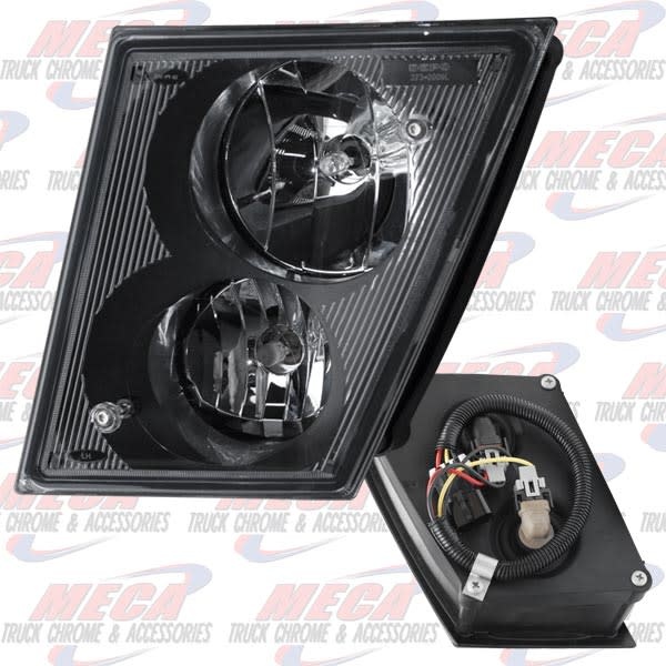 VOLVO VN/VNL SLANTED MODERN STYLE FOG LT LEFT 04-10 BLACK