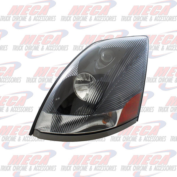 HEADLIGHT VOLVO VN DRIVER SIDE BLACK W/O BUBBLE