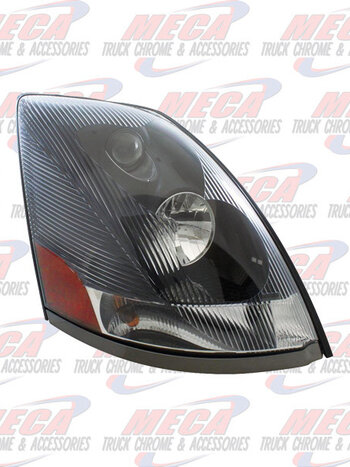 HEADLIGHT VOLVO VN PASSENGER SIDE BLACK W/O BUBBLE