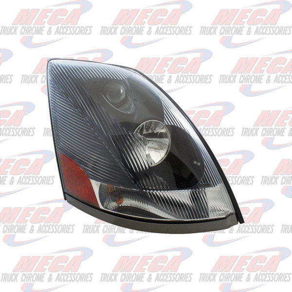 HEADLIGHT VOLVO VN PASSENGER SIDE BLACK W/O BUBBLE
