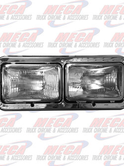 HEADLIGHT HOUSING CLASSIC  W/ DUAL RECT DRIVER SIDE KW FL PB