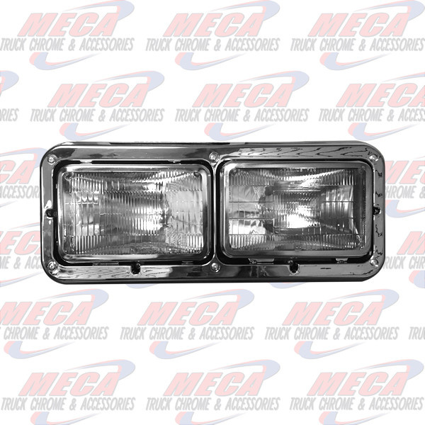 HEADLIGHT HOUSING CLASSIC  W/ DUAL RECT DRIVER SIDE KW FL PB
