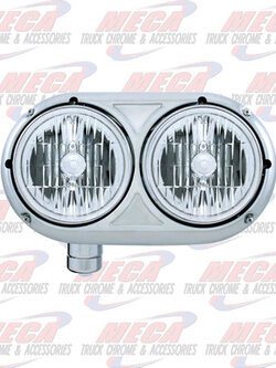 HEADLAMP DOUBLE PB SS OLD STYLE W/ CLR LENS LEFT FOR JJ STYLE BRACKET