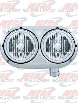 HEADLAMP DOUBLE PB SS OLD STYLE W/CLR LENS RIGHT FOR JJ STYLE BRACKET