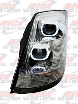 HEADLAMP ASSEMBLY VOLVO W/ ROUND HALO DRIVER SIDE CHROME PROJECTION