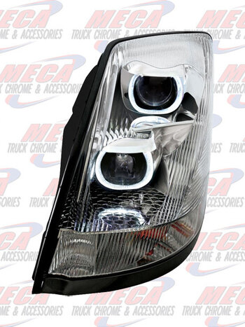 HEADLAMP ASSEMBLY VOLVO W/ ROUND HALO DRIVER SIDE CHROME PROJECTION
