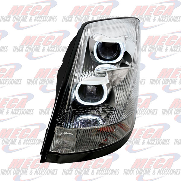 HEADLAMP ASSEMBLY VOLVO W/ ROUND HALO DRIVER SIDE CHROME PROJECTION