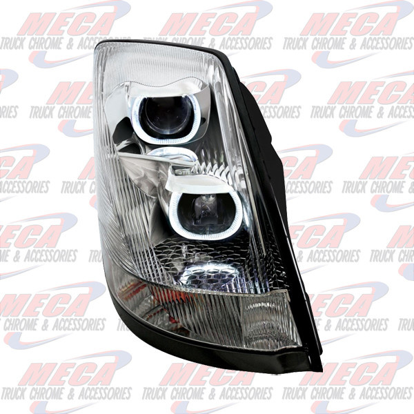 HEADLAMP ASSEMBLY VOLVO W/ ROUND HALO PASSENGER SIDE CHROME PROJECTION