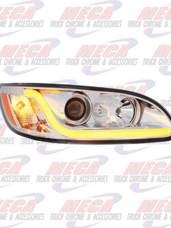 HEADLIGHT HOUSING PB 386/387 PASSENGER SIDE CHROME W/LED
