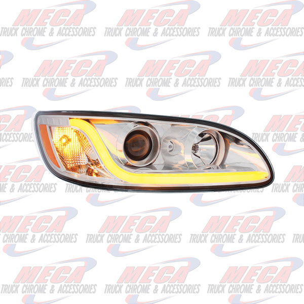 HEADLIGHT HOUSING PB 386/387 PASSENGER SIDE CHROME W/LED
