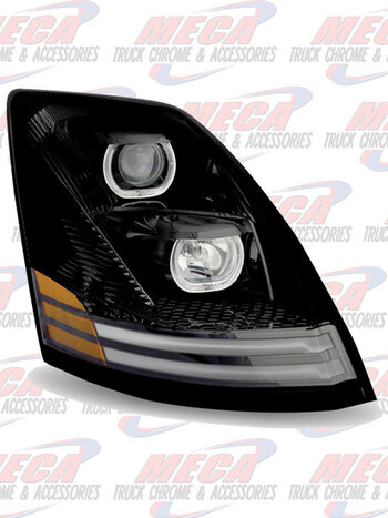 HEADLIGHT VOLVO PASSENGER SIDE BLACK AUDI STYLE