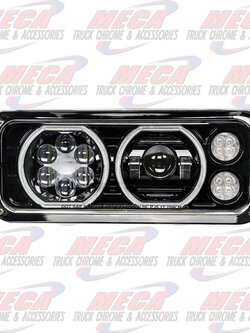 *** Use LHG7472 *** HEADLIGHT ASSEMBLY BLACK W/ HALO DRIVER SIDE KW, FL, PB