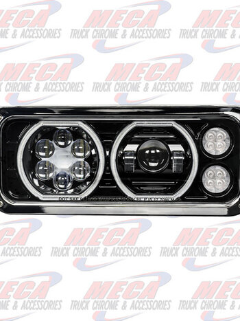 *** Use LHG7472 *** HEADLIGHT ASSEMBLY BLACK W/ HALO DRIVER SIDE KW, FL, PB