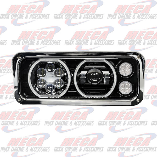 *** Use LHG7472 *** HEADLIGHT ASSEMBLY BLACK W/ HALO DRIVER SIDE KW, FL, PB