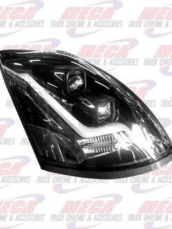 HEADLIGHT VOLVO BLACK W/ FLASH HALO PASSENGER SIDE