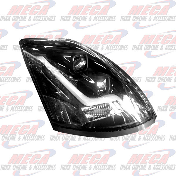 HEADLIGHT VOLVO BLACK W/ FLASH HALO PASSENGER SIDE