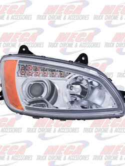 HEADLIGHT ASSEMBLY KW T660 T700 DRIVER SIDE CHROME PROJECTOR