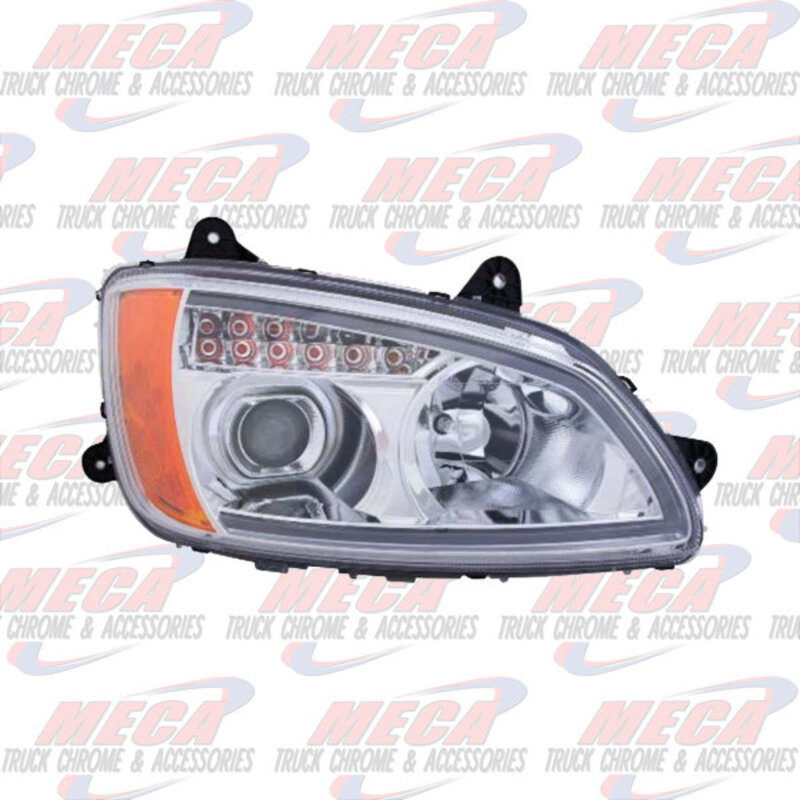 HEADLIGHT ASSEMBLY KW T660 T700 DRIVER SIDE CHROME PROJECTOR