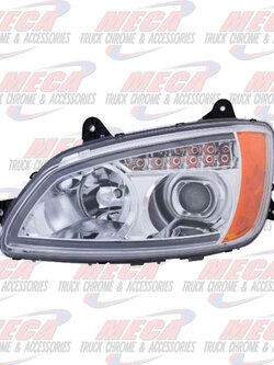 HEADLIGHT ASSEMBLY KW T660 T700 PASSENGER SIDE CHROME PROJECTOR