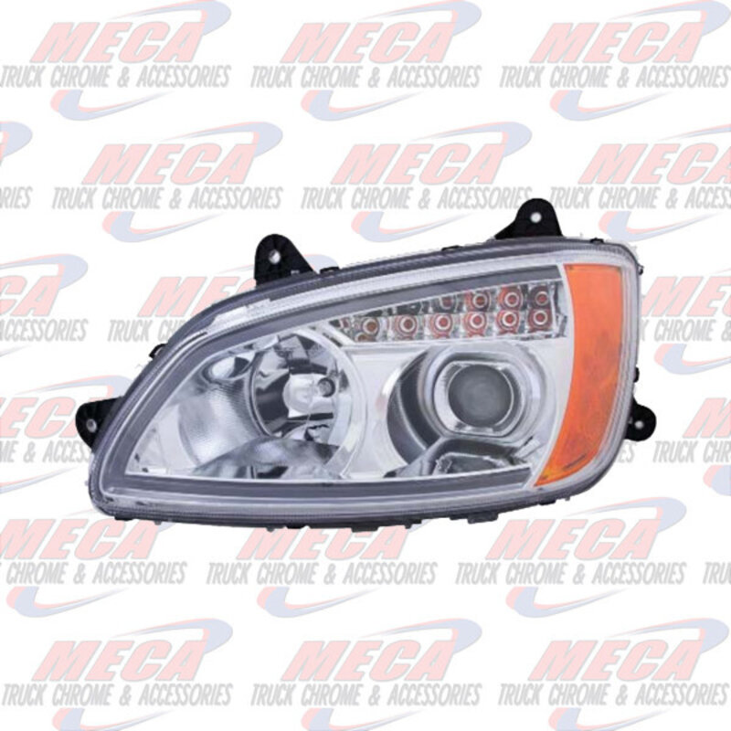 HEADLIGHT ASSEMBLY KW T660 T700 PASSENGER SIDE CHROME PROJECTOR