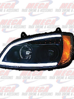 HEADLIGHT ASSEMBLY KW T660 T700 DRIVER SIDE BLACK PROJECTOR