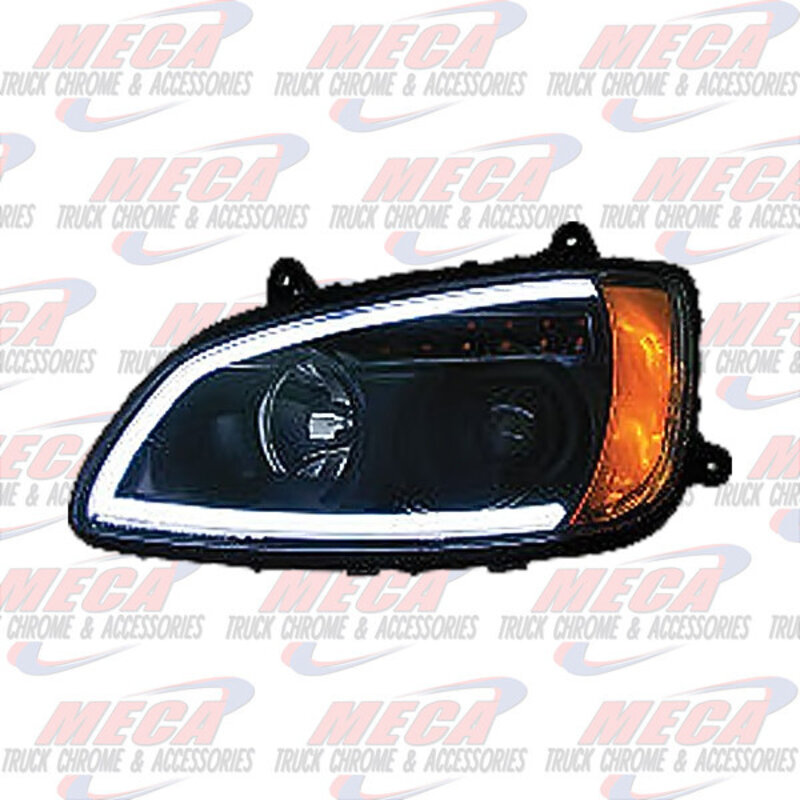 HEADLIGHT ASSEMBLY KW T660 T700 DRIVER SIDE BLACK PROJECTOR