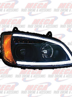 HEADLIGHT ASSEMBLY KW T660 T700 PASSENGER SIDE BLACK PROJECTOR