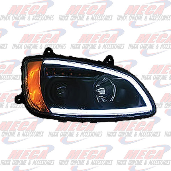 HEADLIGHT ASSEMBLY KW T660 T700 PASSENGER SIDE BLACK PROJECTOR