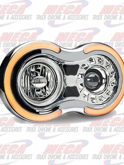 HEADLIGHT ASSEMBLY DOUBLE ROUND 5.75'' RETRO LOOK DRIVER
