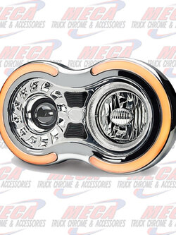 HEADLIGHT ASSEMBLY DOUBLE ROUND 5.75'' RETRO LOOK PASSENGER