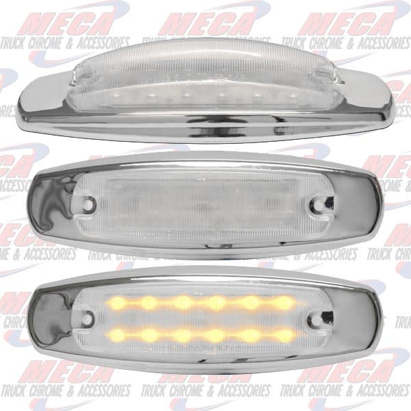 SIDE MARKER LGT PB STYLE CLEAR LED AMBER 12 DIODE
