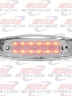 SIDE MARKER LGT PB STYLE CLEAR LED RED 12 DIODE