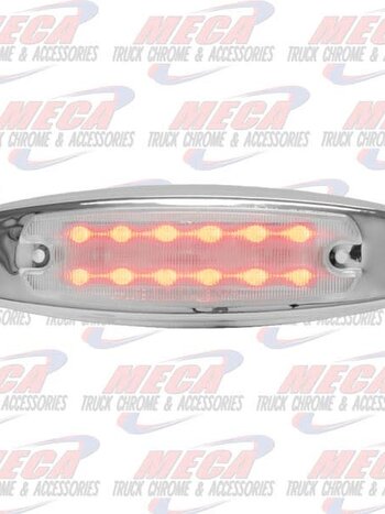 SIDE MARKER LGT PB STYLE CLEAR LED RED 12 DIODE