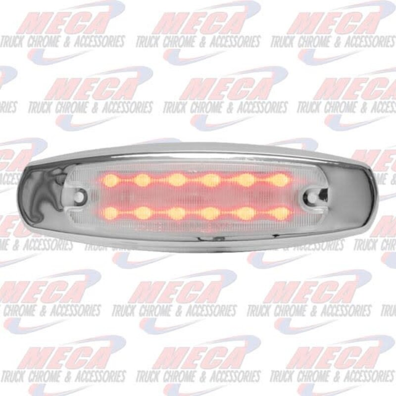 SIDE MARKER LGT PB STYLE CLEAR LED RED 12 DIODE