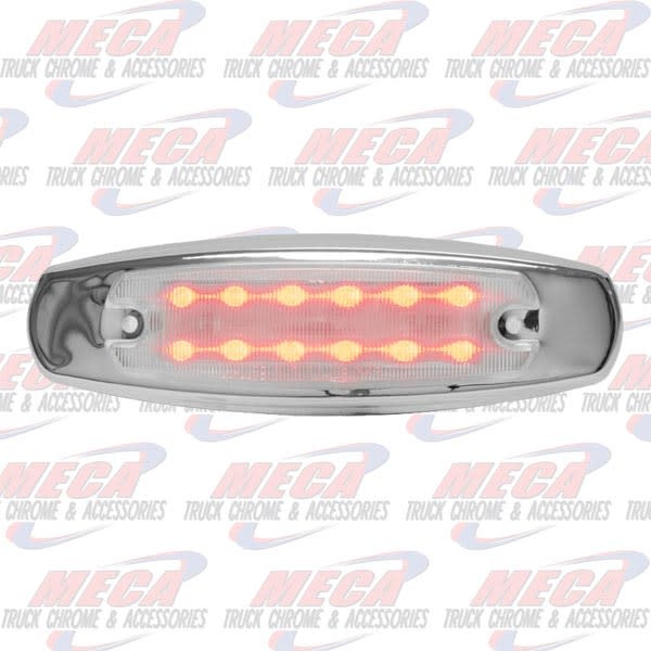 SIDE MARKER LGT PB STYLE CLEAR LED RED 12 DIODE