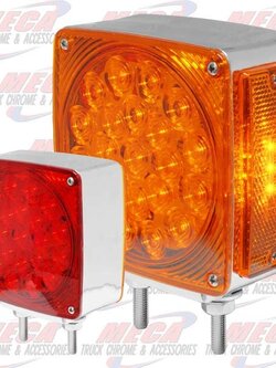 HOOD FENDER LED LGT FL 2 BOLT CHROME RED/AMB LEFT