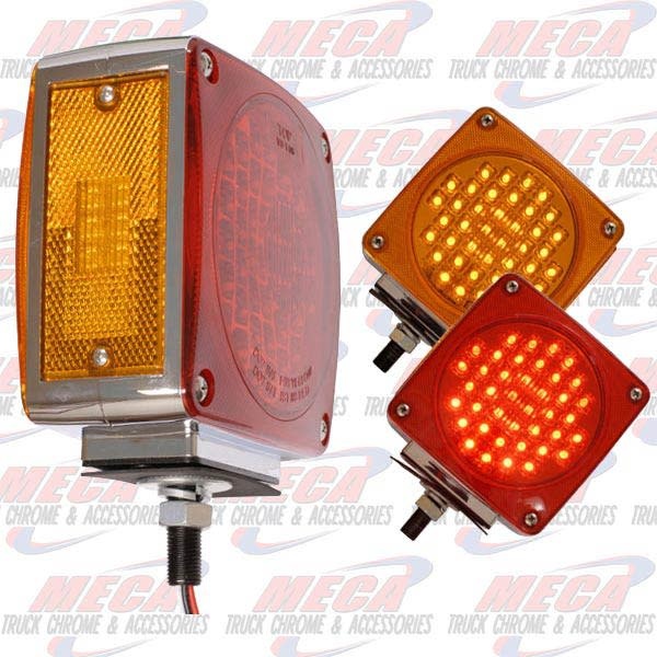 HOOD FENDER LED LIGHT ONE BOLT CHROME RED/AMB LEFT