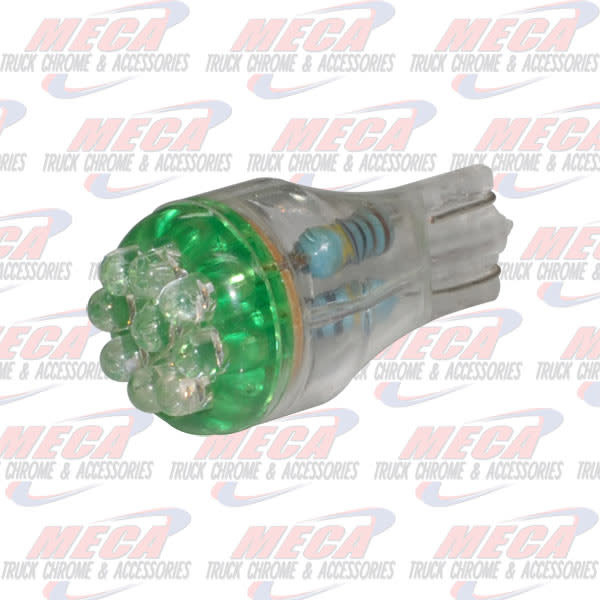 LED 906 BULB W/ 9 GREEN MICRO LED'S 2PK