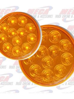 TURN TAIL 4'' LED AMBER 12 LED MIRROR BACK