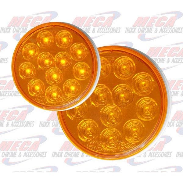 TURN TAIL 4'' LED AMBER 12 LED MIRROR BACK