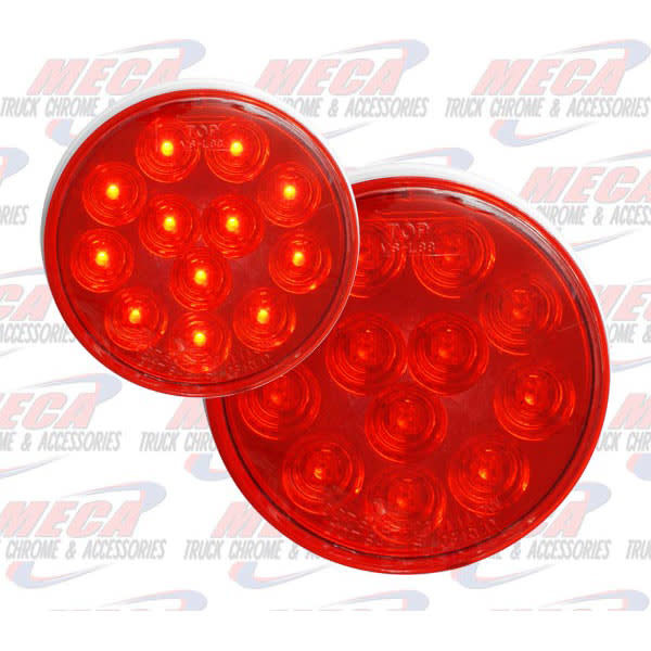 TURN TAIL 4'' LED RED 12 LED MIRROR BACK