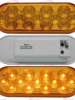 OVAL LIGHT 13 LED AMBER MIRROR BACK