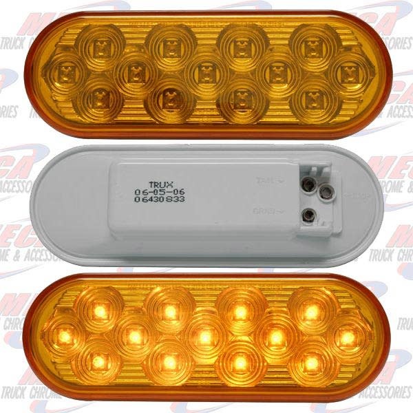 OVAL LIGHT 13 LED AMBER MIRROR BACK
