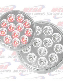 TURN TAIL 4'' CLEAR RED 12 LED MIRROR BACK