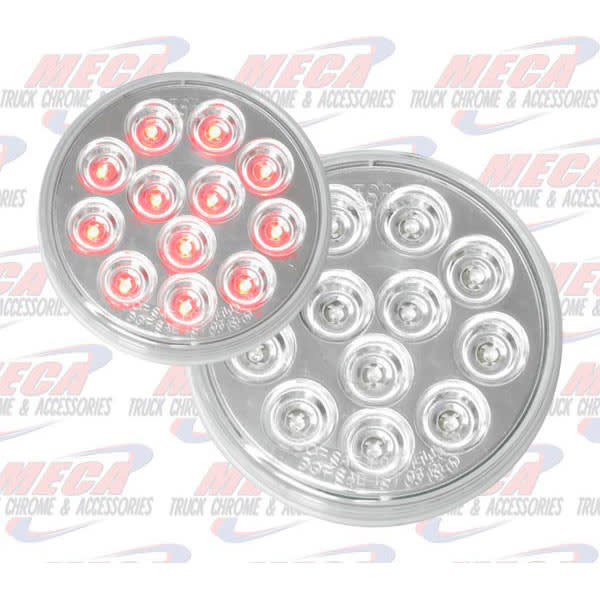 TURN TAIL 4'' CLEAR RED 12 LED MIRROR BACK
