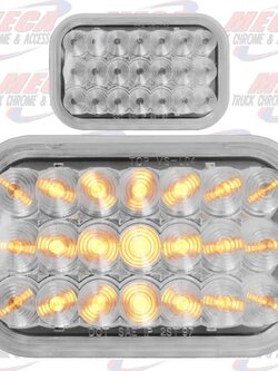 RECTANGULAR 4X6 LED LIGHT 21 CLEAR AMB MIRROR BACK