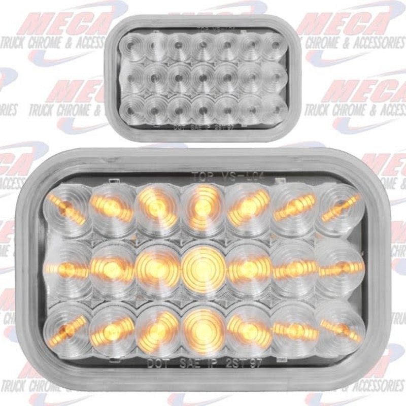 RECTANGULAR 4X6 LED LIGHT 21 CLEAR AMB MIRROR BACK