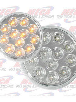 TURN TAIL 4'' CLEAR AMBER 12 LED MIRROR BACK