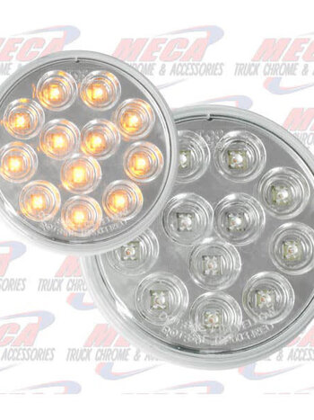 TURN TAIL 4'' CLEAR AMBER 12 LED MIRROR BACK