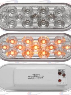 OVAL LIGHT 13 LED AMBER CLEAR MIRROR BACK